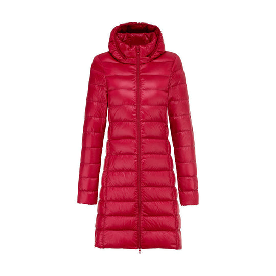 R&B | Lange Damen Daunenjacke Mit Abnehmbarem Kapuzen