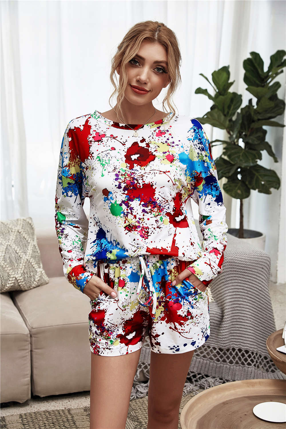 Damen Tie-Dye Lounge Set R&B