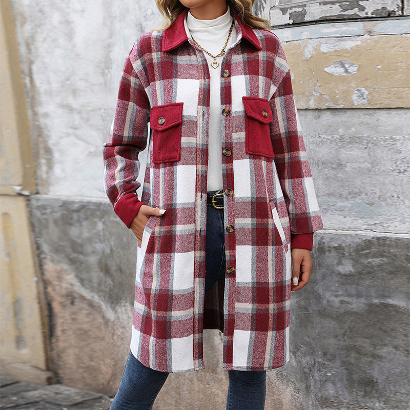 R&B | Karierter Lange Hemdjacke