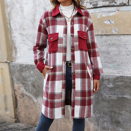 R&B | Karierter Lange Hemdjacke