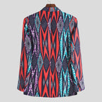 Damen Blazer mit auffälligem geometrischen Muster und eleganter Schnittführung