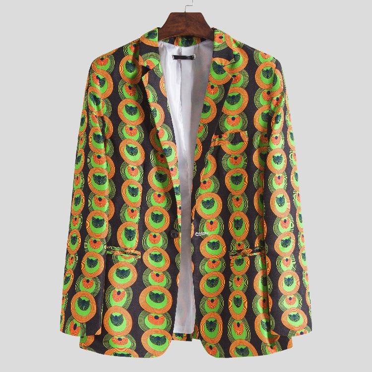 Damen Blazer mit buntem afrikanischen Muster und modernem Schnitt