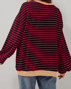 R&B | Übergrößen Streifen Langarm Sweatshirt