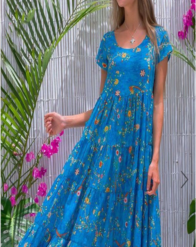 Damen Strandkleid aus leichtem, atmungsaktivem Baumwollmaterial von R&B