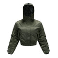 Damen cropped Outdoor-Jacke mit verstellbarem Kapuzenkragen und elastischen Bündchen
