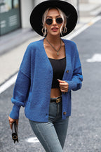 R&B | Knopfleiste Cardigan mit fallen Schultern