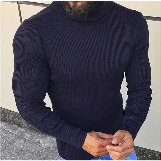 Herren Hochwertiger Strickrollkragenpullover R&B