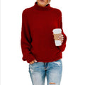 Damen Grobstrickpullover mit hohem Kragen und lässigem Schnitt