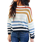 Damen Strickpullover mit modernem Streifenmuster und lässigem Schnitt R&B