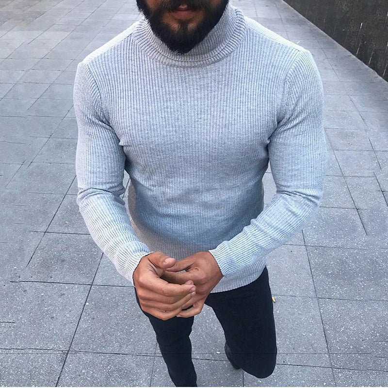 Herren Hochwertiger Strickrollkragenpullover R&B