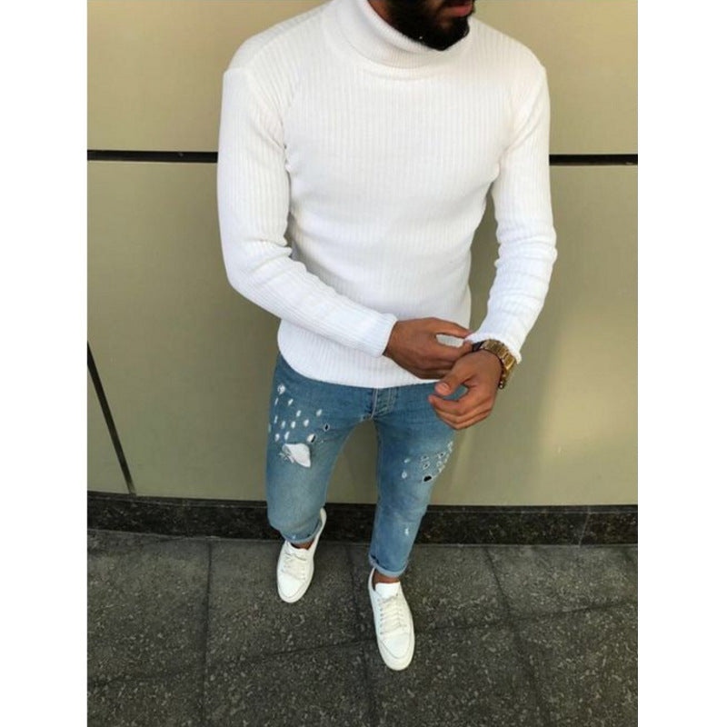 Herren Hochwertiger Strickrollkragenpullover R&B