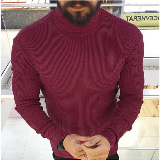 Herren Hochwertiger Strickrollkragenpullover R&B