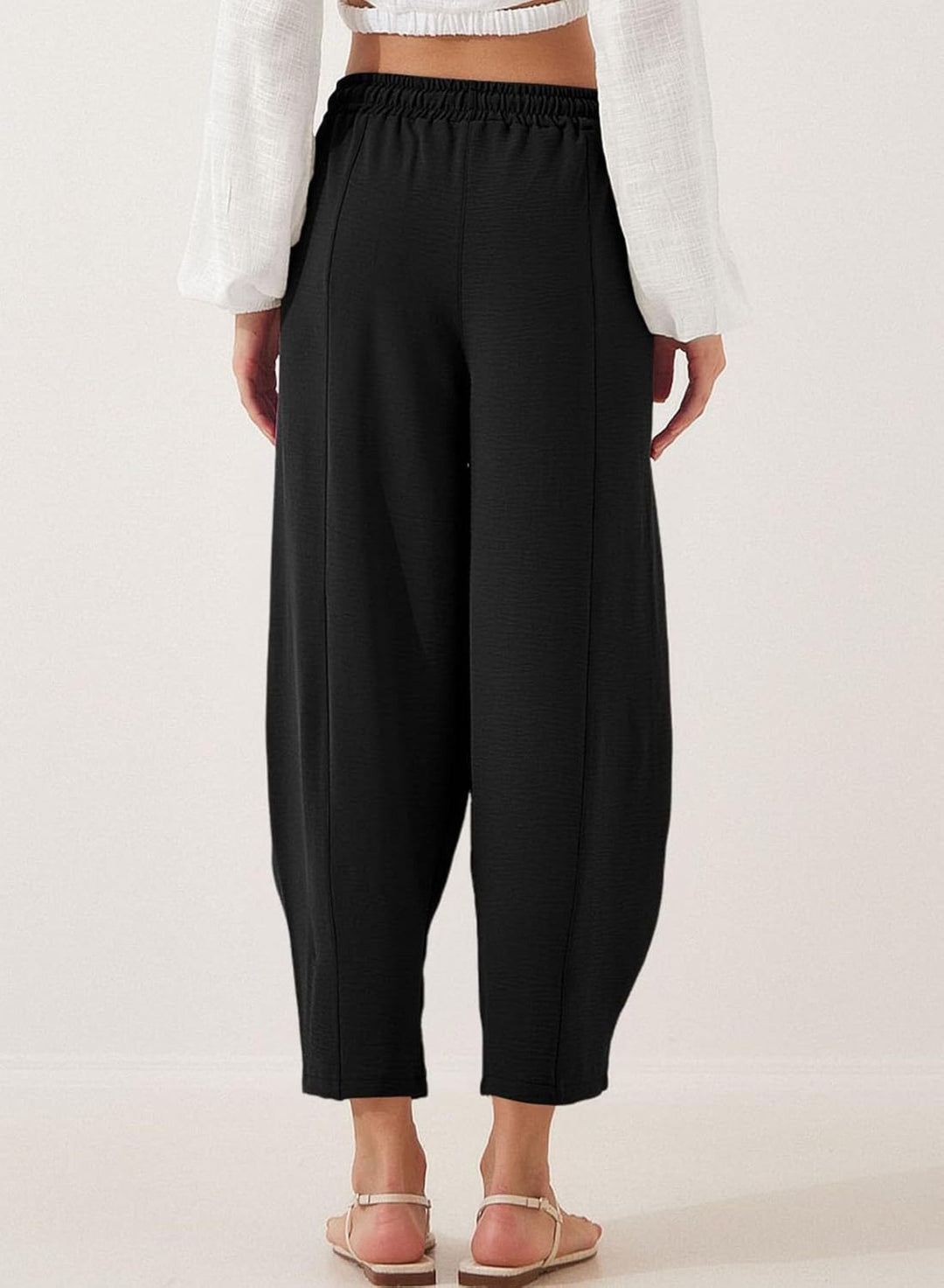 R&B | Locker lässige Neun-Punkt-Hose mit Kordelzug und elastischer Taille