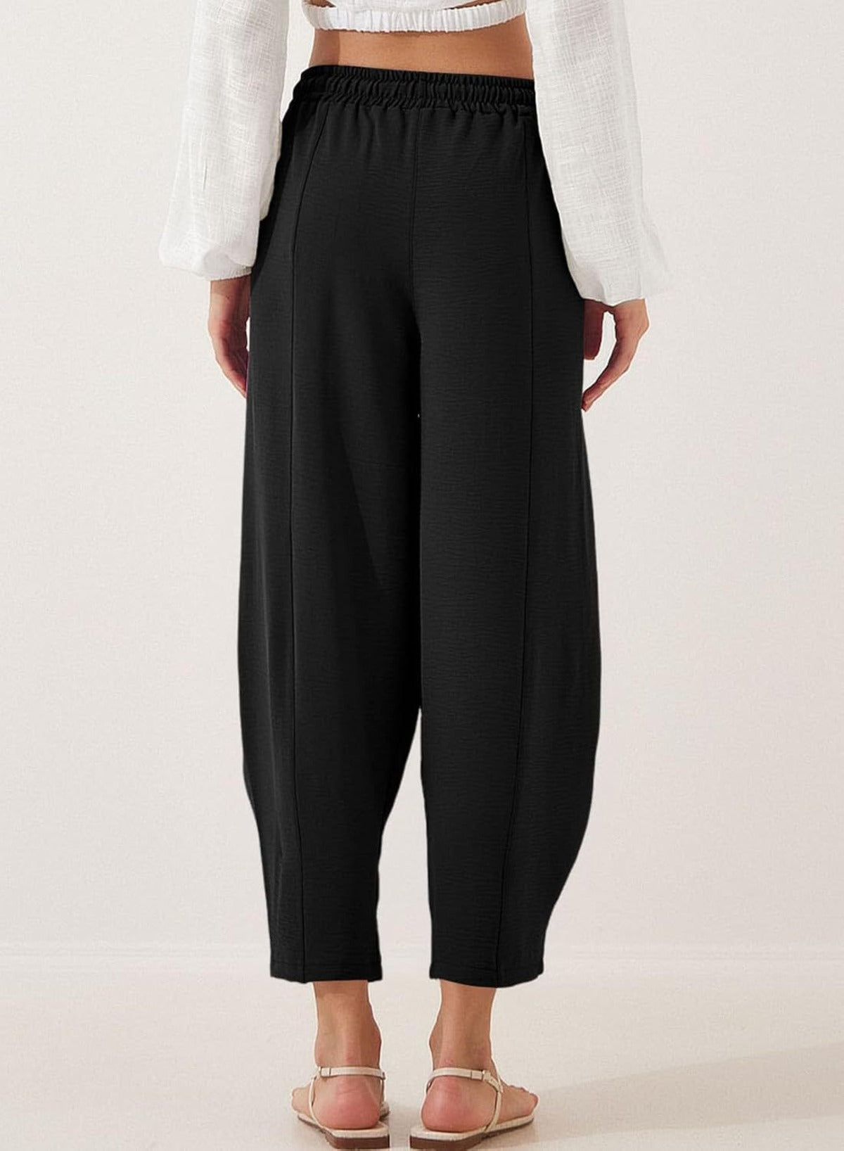 R&B | Locker lässige Neun-Punkt-Hose mit Kordelzug und elastischer Taille