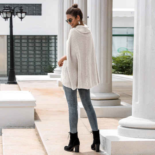Damen Strickponcho mit modischem Design und hochwertiger Verarbeitung R&B