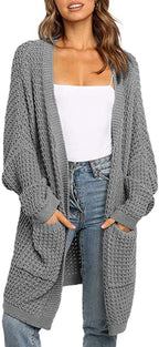 Damen Strickcardigan mit großzügigen Taschen und lockerer Passform