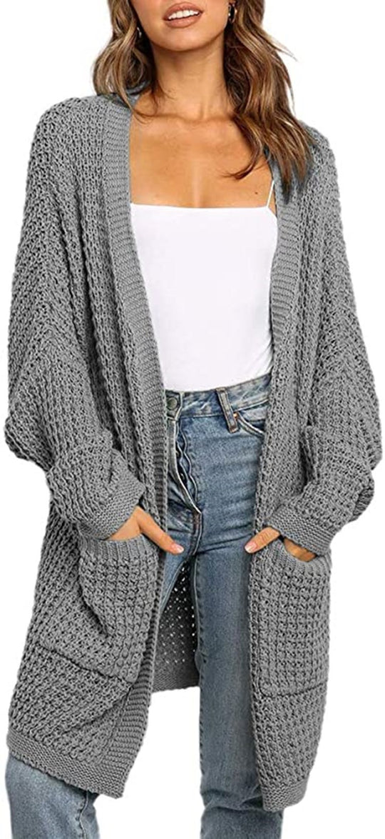 Damen Strickcardigan mit großzügigen Taschen und lockerer Passform R&B