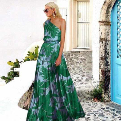 Damen Maxikleid mit schulterfreiem Schnitt und floralem Design R&B