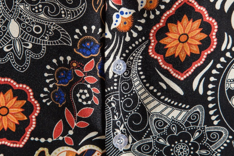 Damen Kurzarmbluse mit floralen Mustern und feiner Struktur