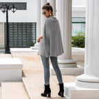Damen Cape-Pullover mit strukturiertem Design und weitem Schnitt