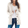Damen Strickjacke mit dekorativen Zopfmuster und praktischen Taschen
