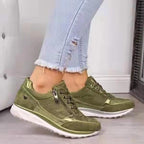 Damen Sportliche Sneakers mit atmungsaktiver Mesh-Oberfläche und modischem Reißverschluss R&B