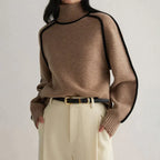 R&B | Kaffee Hoher Kragen Pullover