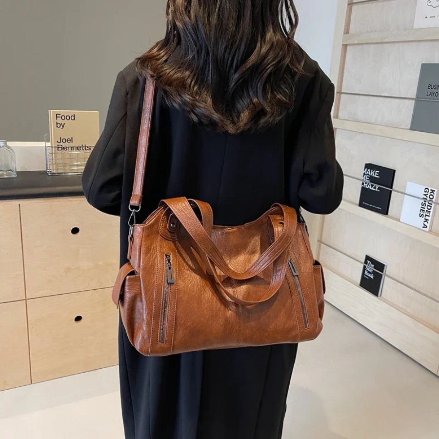 R&B | Stilvolle Lederhandtasche Mit Reißverschluss