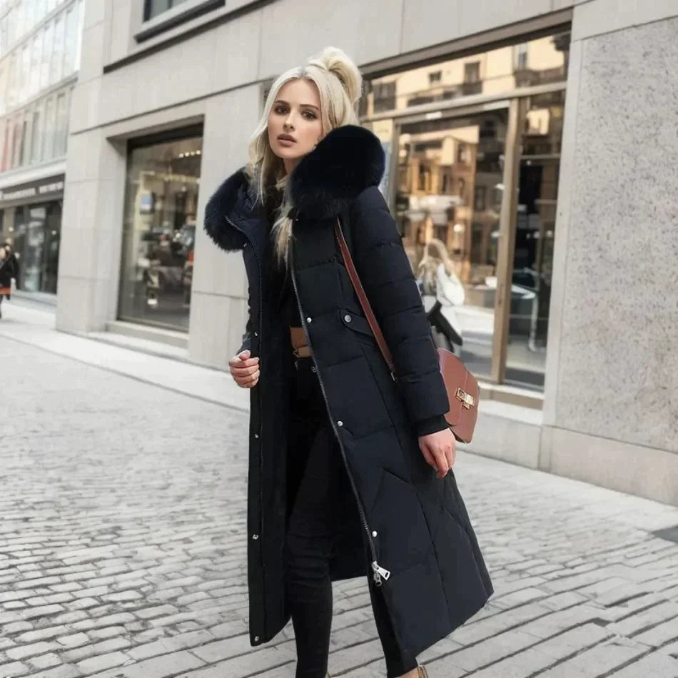 Juliana | Stylischer Mantel mit Kunstfell
