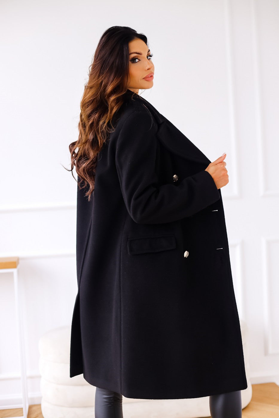 R&B | Reverskragen Langarm Doppelreiher Jacke