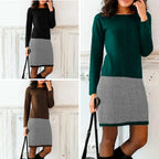 Schickes Kleid mit Hahnentritt-Saum