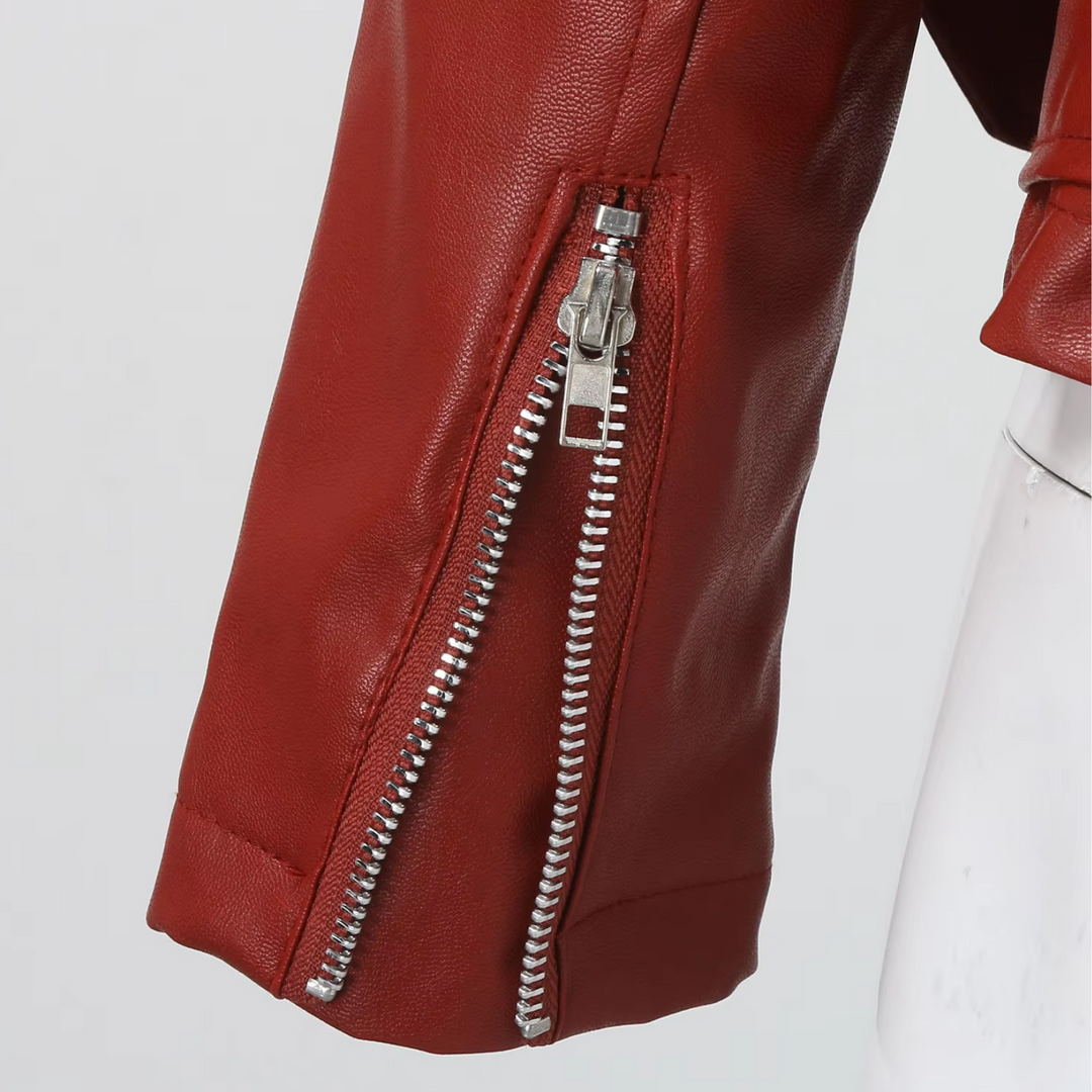 R&B | jacke Damen Biker Modell mit Gürtel und Reißverschlussdetails