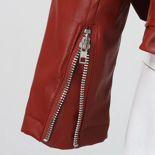 R&B | jacke Damen Biker Modell mit Gürtel und Reißverschlussdetails