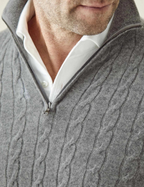 R&B | Zopfstrickpullover mit Reißverschluss - Eleganter Business & Freizeitpullover