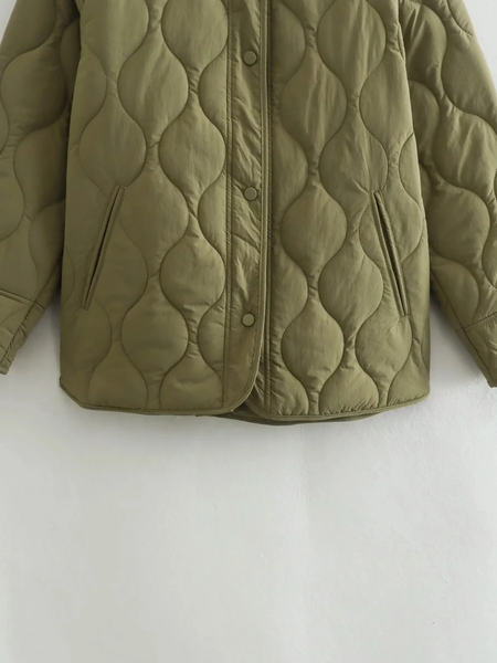 R&B | Elegante Langarm-Steppjacke mit Ein-Knopf-Verschluss Ideal für Herbst/Winter