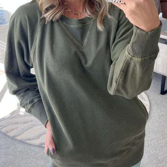 R&B | Gerippter Pullover mit Taschen