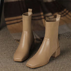 R&B | Stiefel mit Quadratischer Zehenpartie und Elastischen Stricksocken