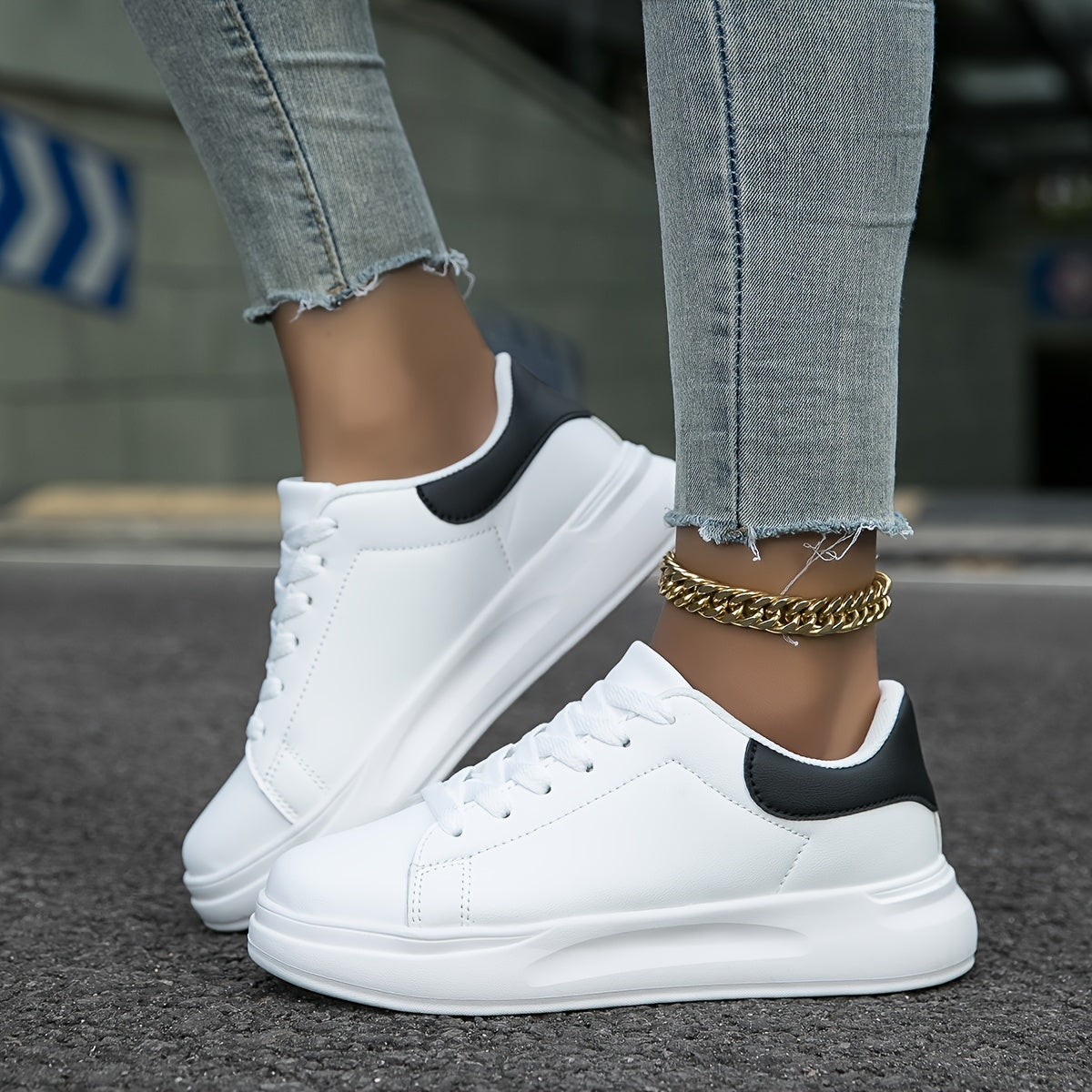 R&B | Damen Weiße Sneakers Casual
