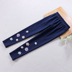 Mädchen Leggings mit floralem Applikationsdesign R&B