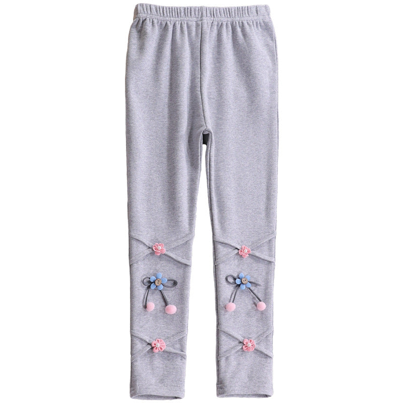 Mädchen Leggings mit floralen Applikationen R&B