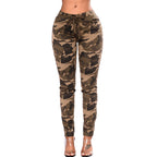 Damen Modische Cargohose mit seitlichen Taschen und verstellbarem Bund