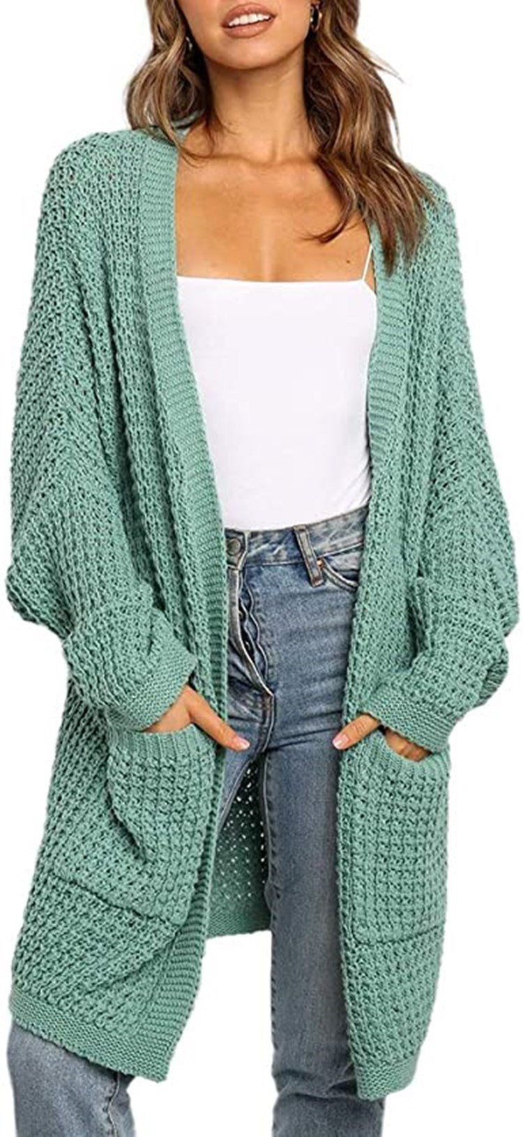 Damen Strickcardigan mit großzügigen Taschen und lockerer Passform R&B