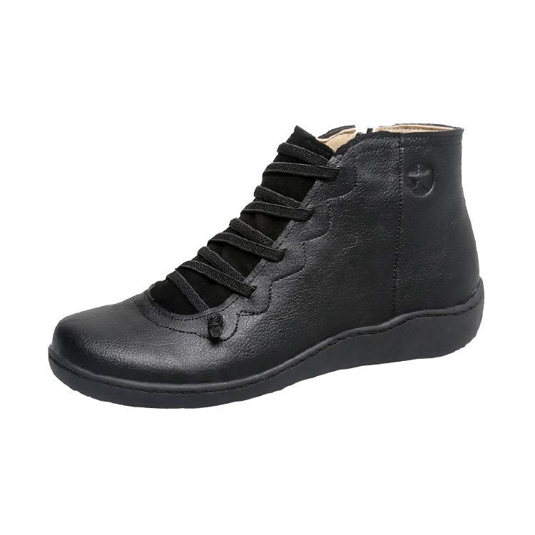 Damen High-Top Sneakers mit hochwertigem Leder und praktischen Reißverschluss R&B