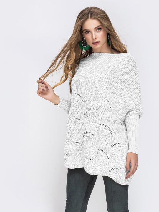 Damen Strickpullover mit luftigem Häkelmuster R&B