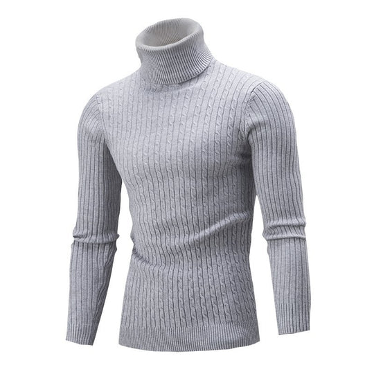 Herren gemütlicher Rollkragenpullover aus feinem Rippstrick R&B