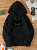 R&B | Sweat Pullover Hoodie mit Katzenprint und Kapuze für Frauen Perfekt für lässige Tage