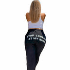 Damen Sportliche Freizeithose mit Statement Aufdruck R&B