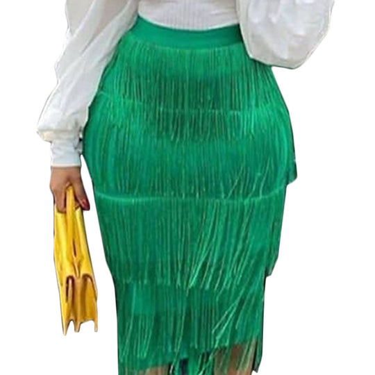 Damen eleganter Fransenrock R&B