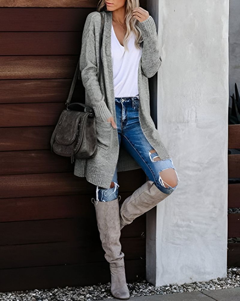 R&B | Lässiger Strick-Cardigan mit Taschen