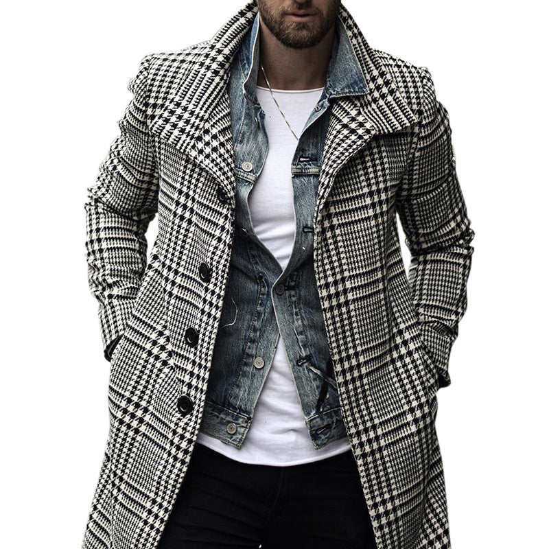 Herren eleganter Karomantel mit moderner Schnittführung R&B